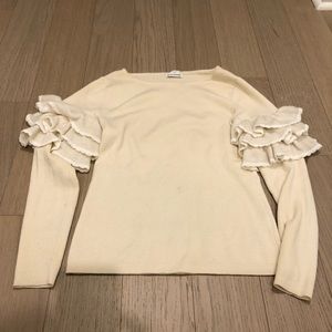 Ruffled cream sweater Club Monaco
